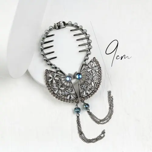 گیره گوجه ای نگین دار 