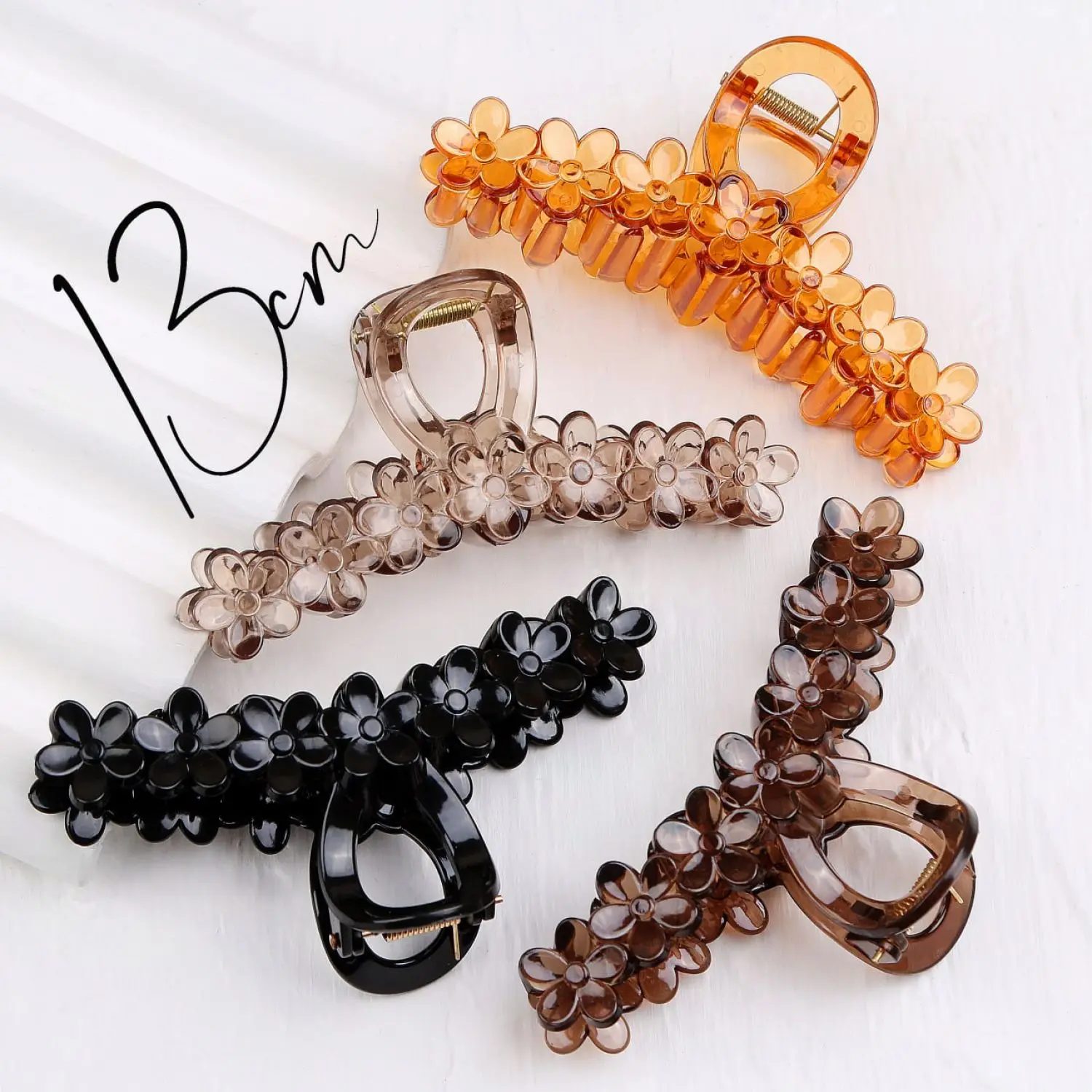 کلیپس جینی شفاف مدل گل