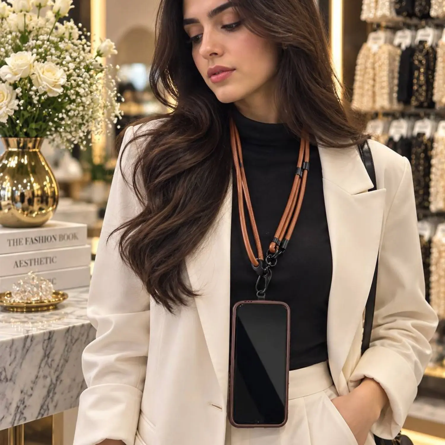 بند موبایل چرم باریک