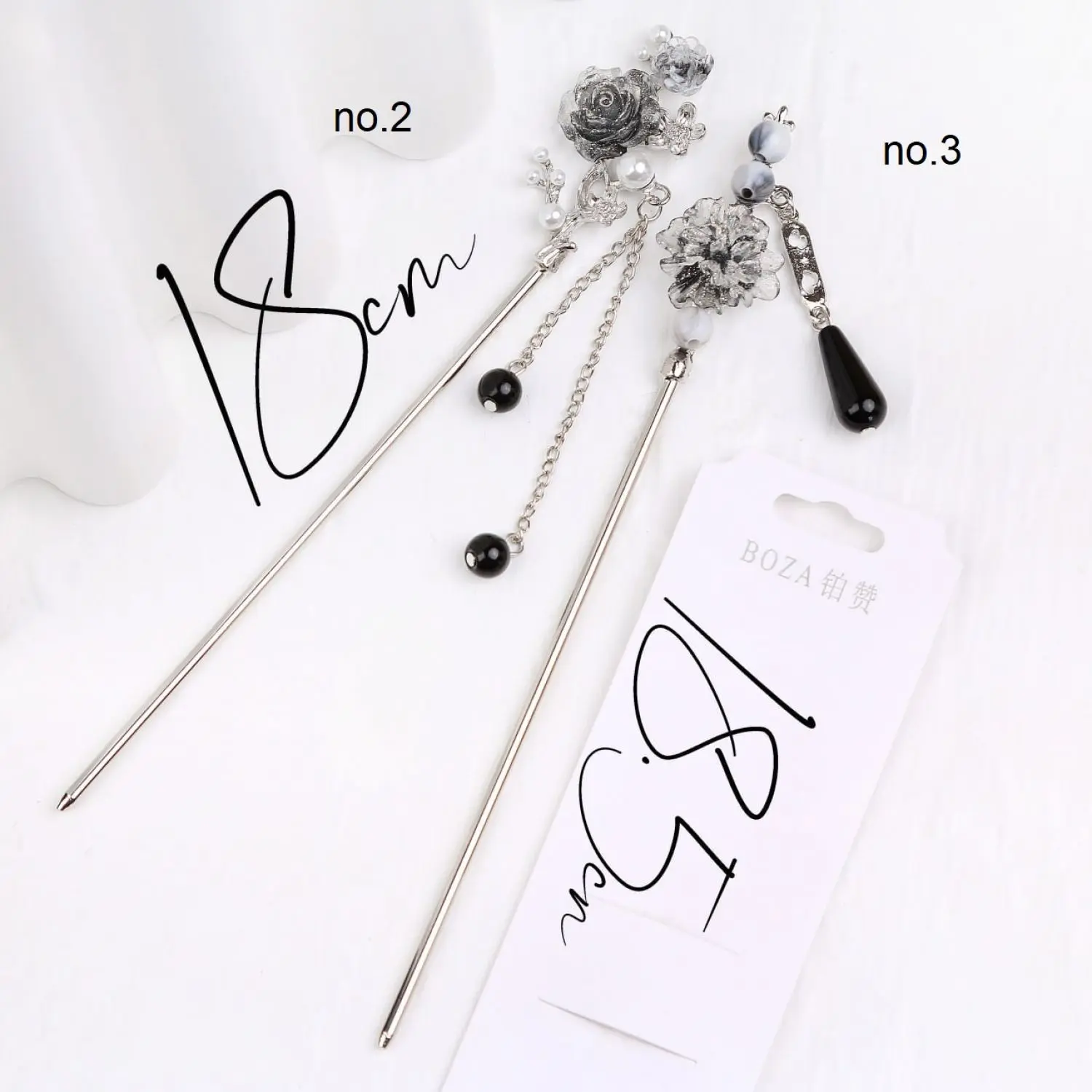 کانزاشی فلزی با گل مشکی