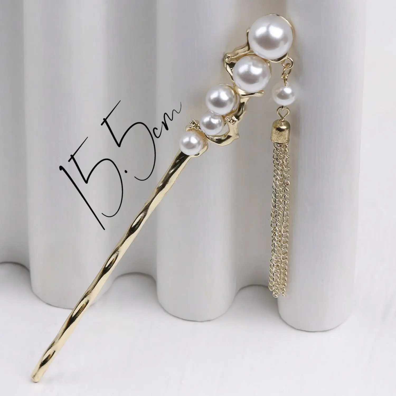 کانزاشی فلزی طلایی مدل مرواریدی