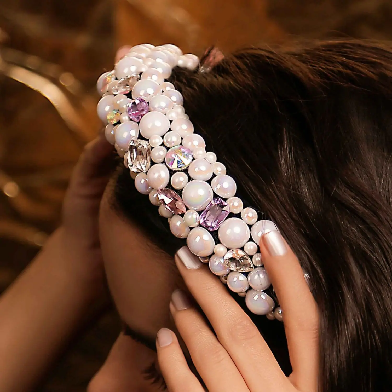 تل مجلسی مخمل با مروارید