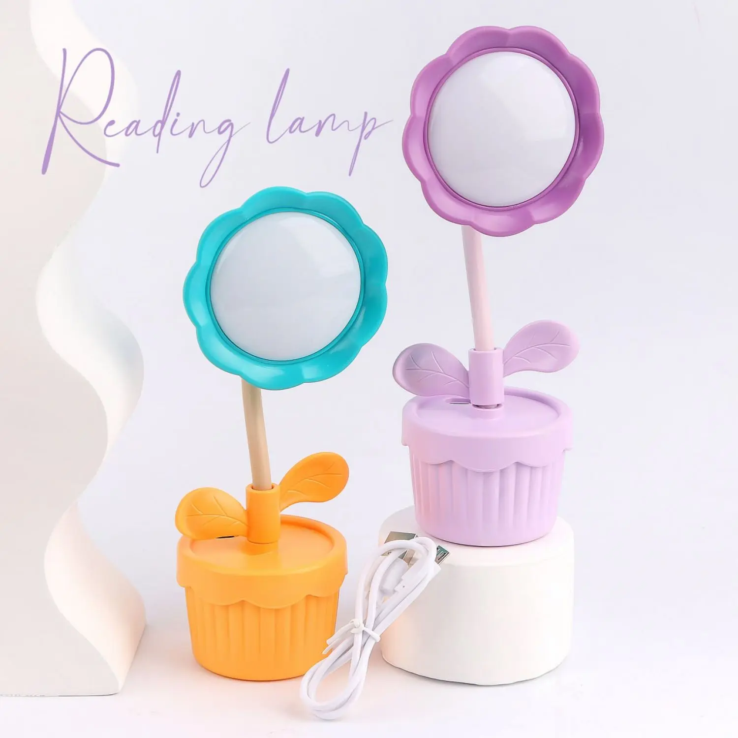 چراغ خواب و مطالعه مدل گل و گلدان