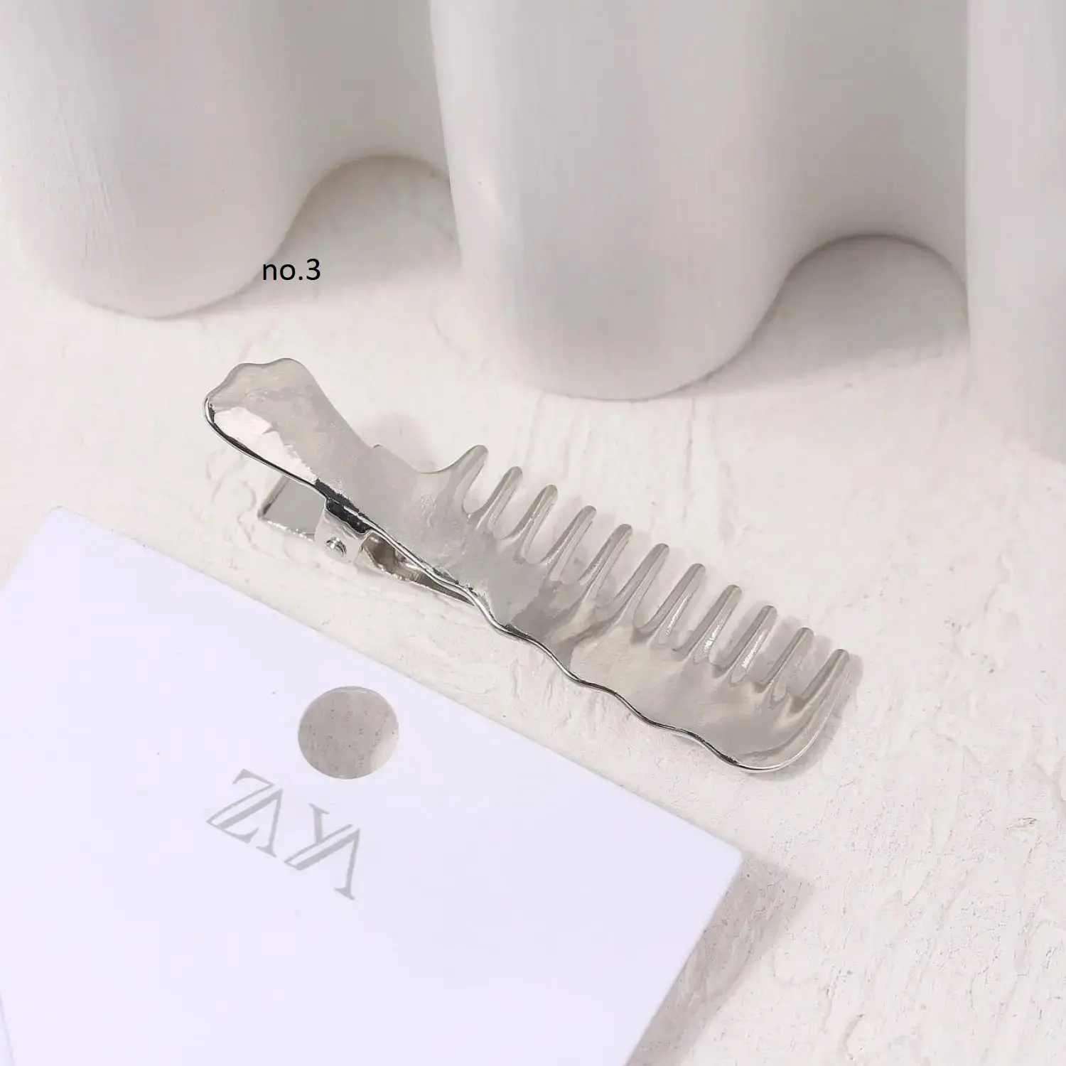 گیره انبری فانتزی نقره ای