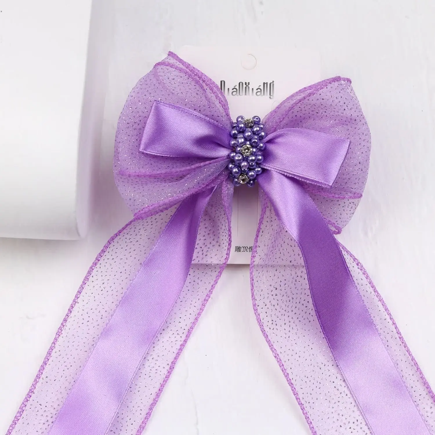 گیره فرانسوی پاپیون حریر شاین با ساتن