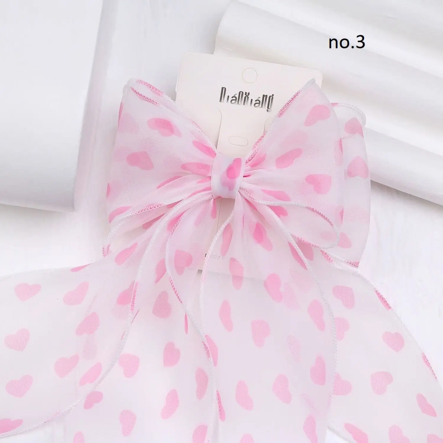 گیره فرانسوی پاپیون حریر طرح قلب