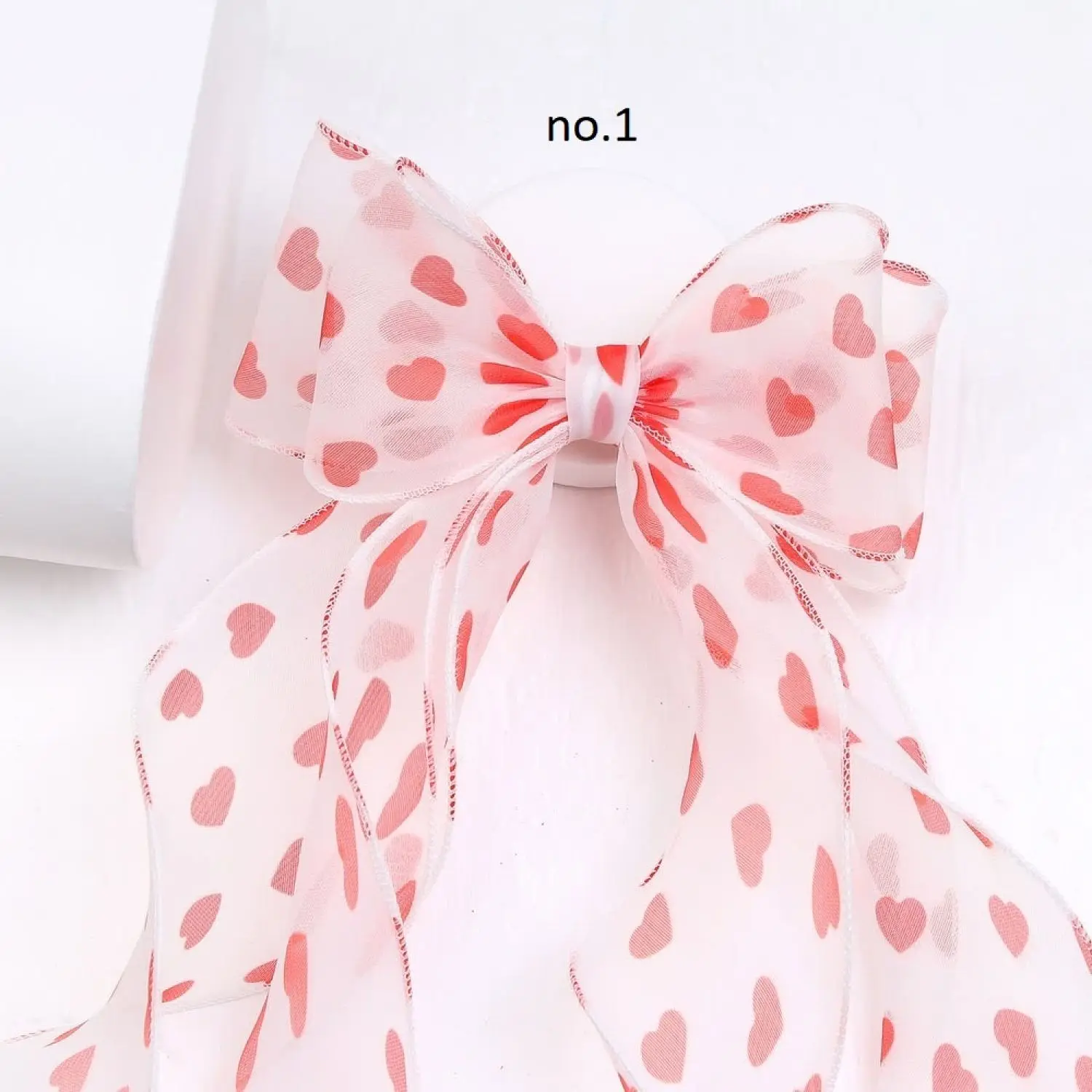 گیره فرانسوی پاپیون حریر طرح قلب