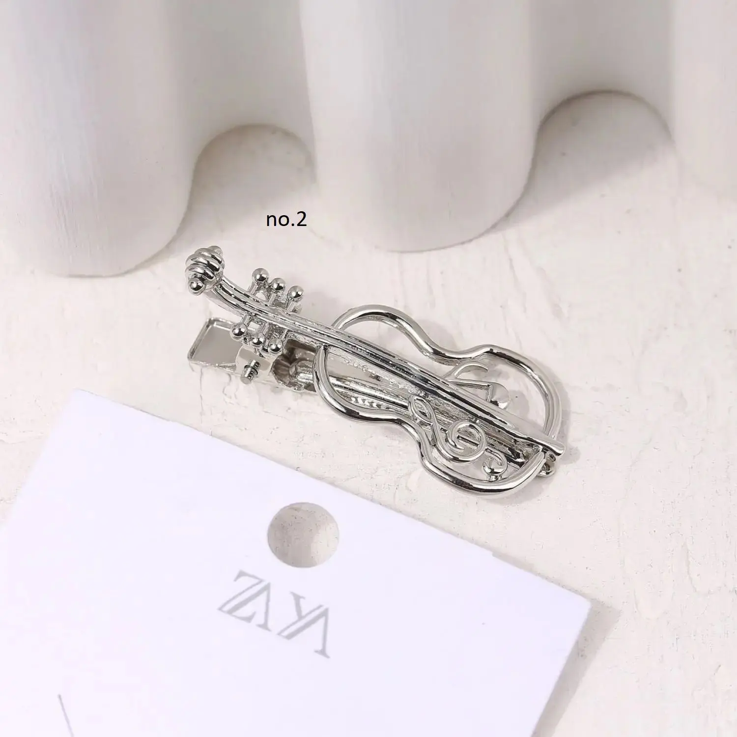 گیره انبری فانتزی نقره ای